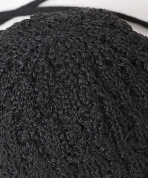 JEANASIS（ジーナシス）の「ヒモツキスカシアミHAT/321244（ハット・レディース・グレイッシュベージュ/ブラック・FREE）」の6枚目の写真