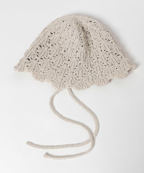 JEANASIS（ジーナシス）の「ヒモツキスカシアミHAT/321244（ハット・レディース・グレイッシュベージュ/ブラック・FREE）」の14枚目の写真