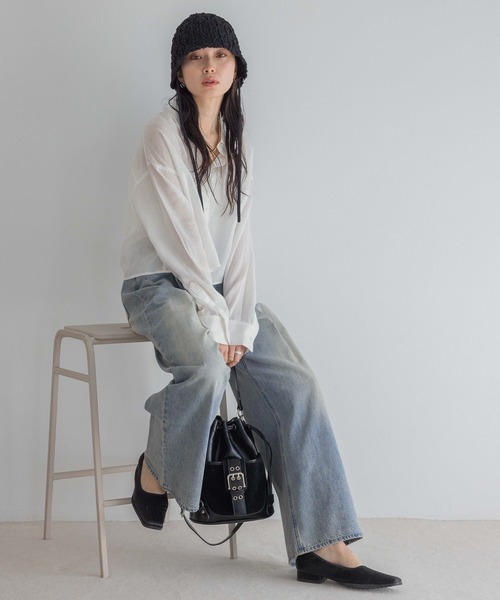 JEANASIS（ジーナシス）の「ヒモツキスカシアミHAT/321244（ハット・レディース・グレイッシュベージュ/ブラック・FREE）」の19枚目の写真