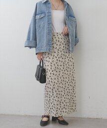 natural couture | フラワープリントカットレーススカート(スカート)