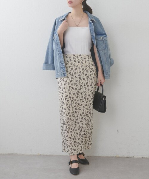 natural couture(ナチュラルクチュール)の「フラワープリントカットレーススカート(スカート・レディース・ブラック/その他1/その他2/パープル・FREE)」の12枚目の写真