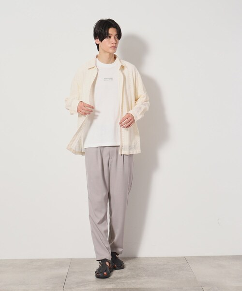 THE SHOP TK (ザ ショップ ティーケー )の「レースシャツ+半袖Tシャツ セットアイテム(シャツ/ブラウス・メンズ・アイボリー/スモーキーグリーン系/ブラック・04/03/02)」の7枚目の写真