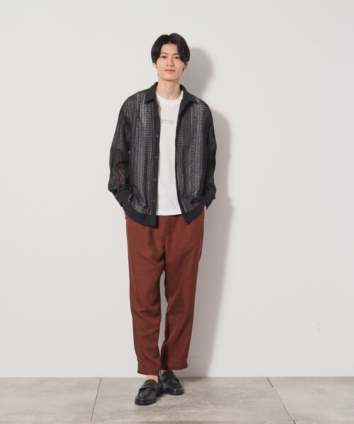 THE SHOP TK (ザ ショップ ティーケー )の「レースシャツ+半袖Tシャツ セットアイテム(シャツ/ブラウス・メンズ・アイボリー/スモーキーグリーン系/ブラック・04/03/02)」の11枚目の写真