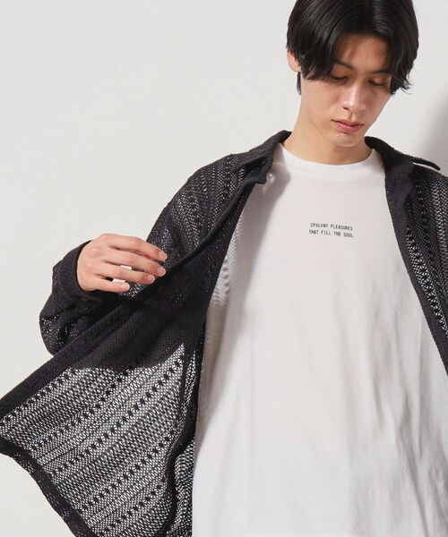 THE SHOP TK (ザ ショップ ティーケー )の「レースシャツ+半袖Tシャツ セットアイテム(シャツ/ブラウス・メンズ・アイボリー/スモーキーグリーン系/ブラック・04/03/02)」の13枚目の写真