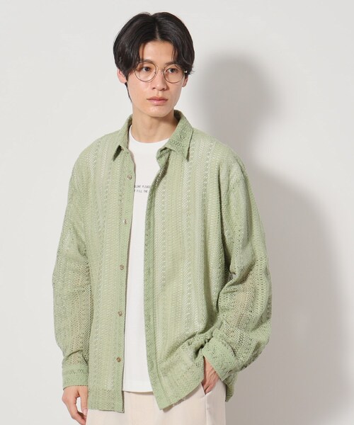 THE SHOP TK (ザ ショップ ティーケー )の「レースシャツ+半袖Tシャツ セットアイテム(シャツ/ブラウス・メンズ・アイボリー/スモーキーグリーン系/ブラック・04/03/02)」の14枚目の写真