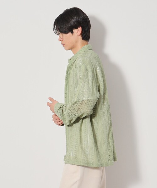 THE SHOP TK (ザ ショップ ティーケー )の「レースシャツ+半袖Tシャツ セットアイテム(シャツ/ブラウス・メンズ・アイボリー/スモーキーグリーン系/ブラック・04/03/02)」の15枚目の写真