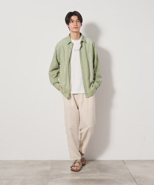 THE SHOP TK (ザ ショップ ティーケー )の「レースシャツ+半袖Tシャツ セットアイテム(シャツ/ブラウス・メンズ・アイボリー/スモーキーグリーン系/ブラック・04/03/02)」の17枚目の写真