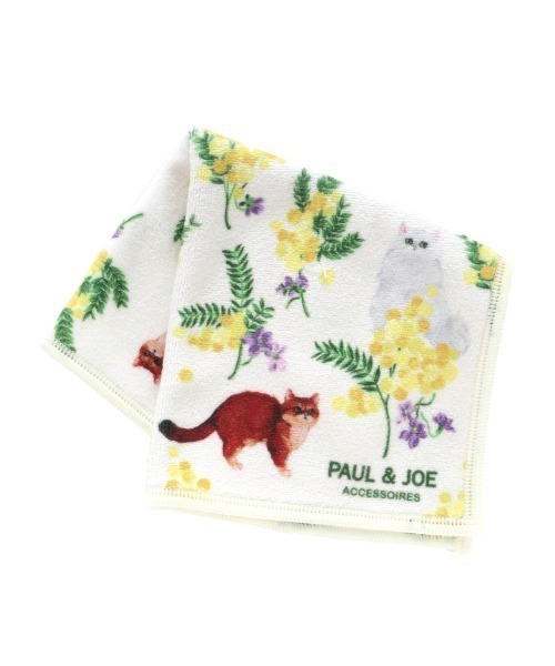 PAUL & JOE ACCESSOIRES(ポールアンドジョーアクセソワ)の「ポール&ジョー アクセソワ スマホ拭きハンカチ S <ミモザ>(ハンカチ/ハンドタオル・レディース・ベージュ/アイボリー/ブルー・FREE)」の2枚目の写真
