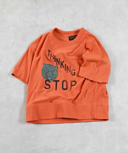 MARKEY'S（マーキーズ）の「半袖リブ付きプリントＴシャツ（Tシャツ/カットソー・キッズ・ホワイト系その他/チャコール/オレンジ/ブルー・80/90/95/100/110/120/130/140/150）」の4枚目の写真