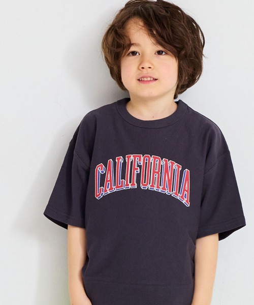 MARKEY'S（マーキーズ）の「半袖リブ付きプリントＴシャツ（Tシャツ/カットソー・キッズ・ホワイト系その他/チャコール/オレンジ/ブルー・80/90/95/100/110/120/130/140/150）」の3枚目の写真