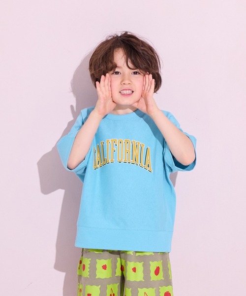 MARKEY'S（マーキーズ）の「半袖リブ付きプリントＴシャツ（Tシャツ/カットソー・キッズ・ホワイト系その他/チャコール/オレンジ/ブルー・80/90/95/100/110/120/130/140/150）」の6枚目の写真