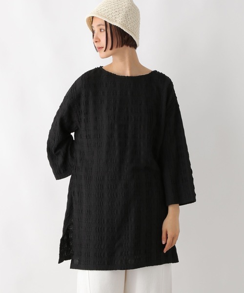 LEPSIM(レプシィム)の「ラッセルレース8分袖チュニックワンピース 324667(チュニック・レディース・イエロー/オフホワイト/ブラック・FREE)」の2枚目の写真