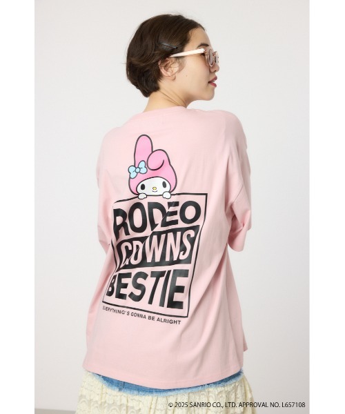 RODEO CROWNS WIDE BOWL(ロデオクラウンズワイドボウル)の「(サンリオキャラクターズ) ボックスロゴTシャツ(Tシャツ/カットソー・レディース・オフホワイト/ブラック系その他/ブラック/ライトピンク/カーキ・FREE)」の5枚目の写真