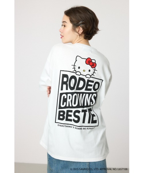 RODEO CROWNS WIDE BOWL(ロデオクラウンズワイドボウル)の「(サンリオキャラクターズ) ボックスロゴTシャツ(Tシャツ/カットソー・レディース・オフホワイト/ブラック系その他/ブラック/ライトピンク/カーキ・FREE)」の2枚目の写真