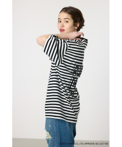 RODEO CROWNS WIDE BOWL(ロデオクラウンズワイドボウル)の「(サンリオキャラクターズ) ボックスロゴTシャツ(Tシャツ/カットソー・レディース・オフホワイト/ブラック系その他/ブラック/ライトピンク/カーキ・FREE)」の17枚目の写真