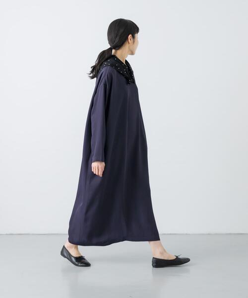 かぐれ(カグレ)の「『2サイズ展開』アセテートワイドワンピース(ワンピース・レディース・ネイビー/ブラック・0/1)」の16枚目の写真