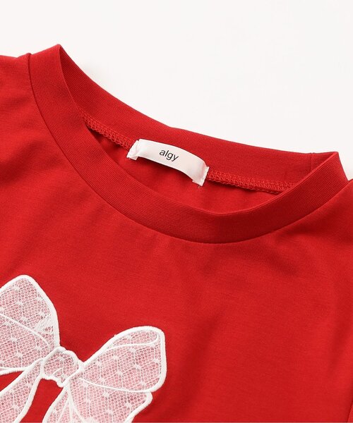 algy（アルジー）の「リボンレース半袖T（Tシャツ/カットソー・キッズ・レッド/オフホワイト/ブラック・X-SMALL/XX-SMALL/SMALL/MEDIUM）」の13枚目の写真