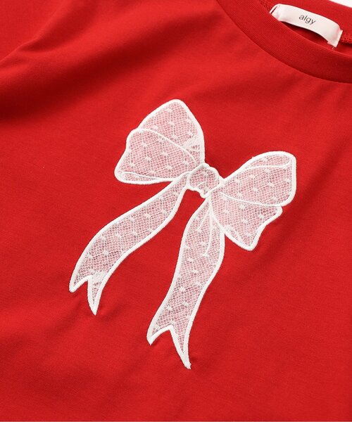 algy（アルジー）の「リボンレース半袖T（Tシャツ/カットソー・キッズ・レッド/オフホワイト/ブラック・X-SMALL/XX-SMALL/SMALL/MEDIUM）」の14枚目の写真