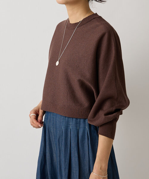 BEARDSLEY（ビアズリー）の「ドルマンショートプルオーバー（ニット/セーター・レディース・レッド/ブラウン・FREE）」の3枚目の写真