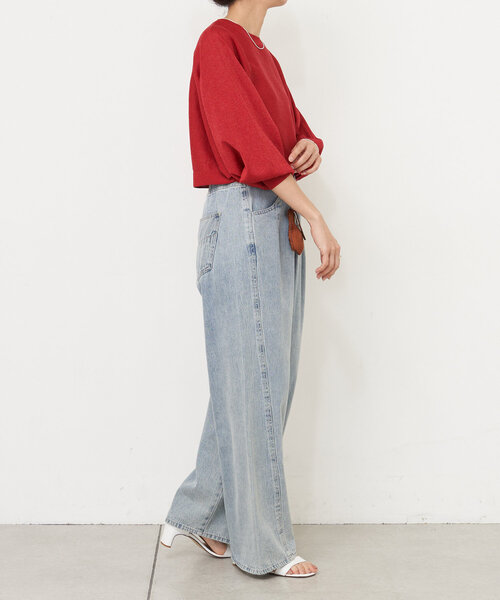 BEARDSLEY（ビアズリー）の「ドルマンショートプルオーバー（ニット/セーター・レディース・レッド/ブラウン・FREE）」の9枚目の写真