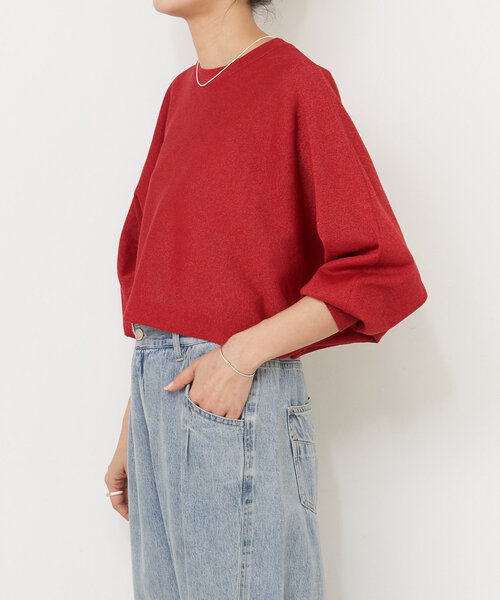 BEARDSLEY（ビアズリー）の「ドルマンショートプルオーバー（ニット/セーター・レディース・レッド/ブラウン・FREE）」の11枚目の写真