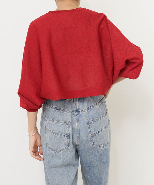 BEARDSLEY（ビアズリー）の「ドルマンショートプルオーバー（ニット/セーター・レディース・レッド/ブラウン・FREE）」の12枚目の写真