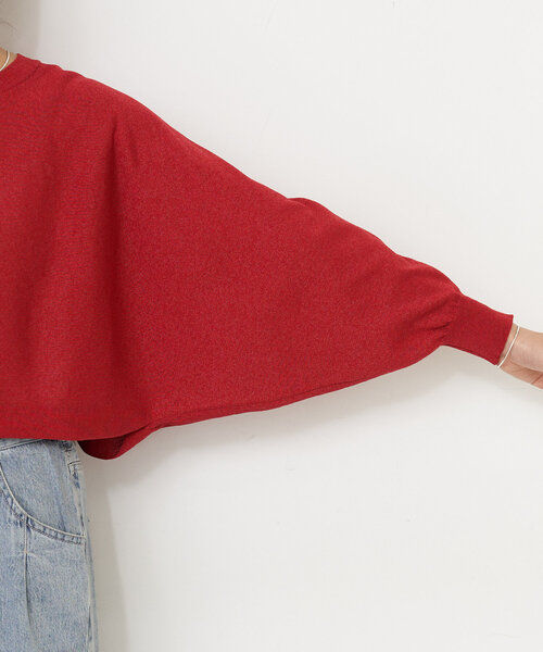 BEARDSLEY（ビアズリー）の「ドルマンショートプルオーバー（ニット/セーター・レディース・レッド/ブラウン・FREE）」の14枚目の写真