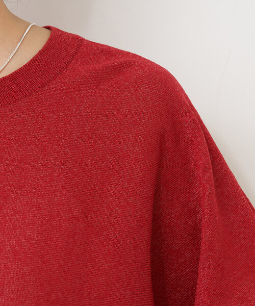 BEARDSLEY（ビアズリー）の「ドルマンショートプルオーバー（ニット/セーター・レディース・レッド/ブラウン・FREE）」の15枚目の写真