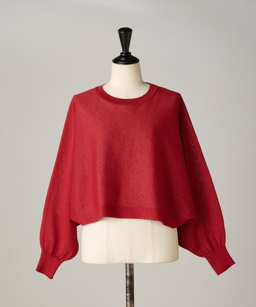 BEARDSLEY（ビアズリー）の「ドルマンショートプルオーバー（ニット/セーター・レディース・レッド/ブラウン・FREE）」の19枚目の写真