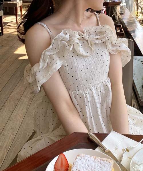 フリルホワイト　1点 セール】【apres jour clair × gumi】アソート2WAYフリルワンピース