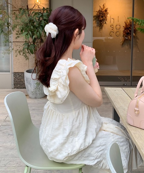 apres jour clair(アプレジュールクレア)の「【apres jour clair × gumi】アソート2WAYフリルワンピース(ワンピース・レディース・ホワイト系その他/アイボリー/ブラック/ピンクベージュ・X-LARGE/フリー)」の10枚目の写真