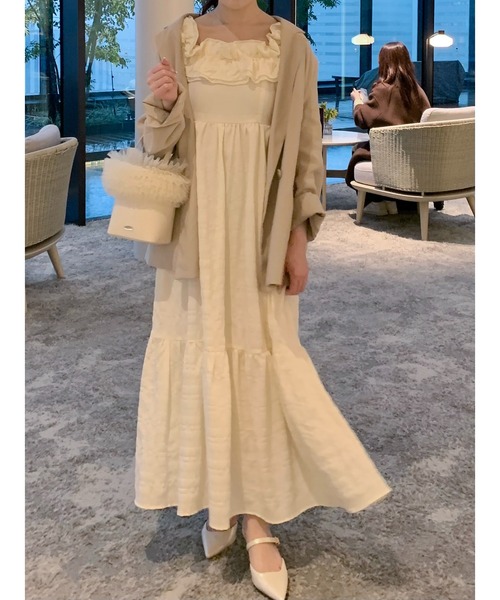 apres jour clair(アプレジュールクレア)の「【apres jour clair × gumi】アソート2WAYフリルワンピース(ワンピース・レディース・ホワイト系その他/アイボリー/ブラック/ピンクベージュ・X-LARGE/フリー)」の21枚目の写真