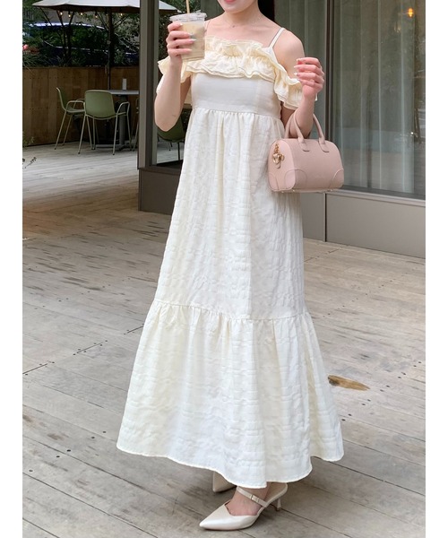 apres jour clair(アプレジュールクレア)の「【apres jour clair × gumi】アソート2WAYフリルワンピース(ワンピース・レディース・ホワイト系その他/アイボリー/ブラック/ピンクベージュ・X-LARGE/フリー)」の15枚目の写真