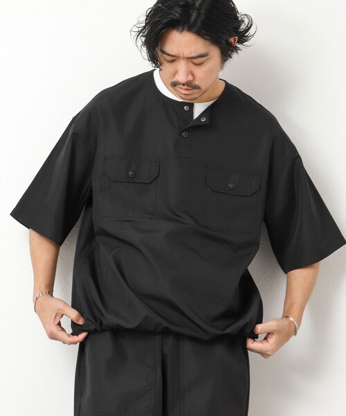 TAION（タイオン）の「【TAION/タイオン】ノンダウン ミリタリー ヘンリーネックカットソー 25SS（Tシャツ/カットソー・メンズ・ダークネイビー/ブラック系その他/オリーブ/ブラック・M/L/XL）」の8枚目の写真