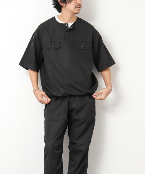 TAION（タイオン）の「【TAION/タイオン】ノンダウン ミリタリー ヘンリーネックカットソー 25SS（Tシャツ/カットソー・メンズ・ダークネイビー/ブラック系その他/オリーブ/ブラック・M/L/XL）」の10枚目の写真