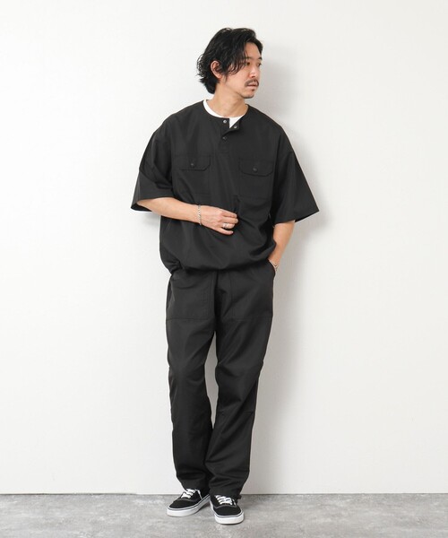 TAION（タイオン）の「【TAION/タイオン】ノンダウン ミリタリー ヘンリーネックカットソー 25SS（Tシャツ/カットソー・メンズ・ダークネイビー/ブラック系その他/オリーブ/ブラック・M/L/XL）」の16枚目の写真