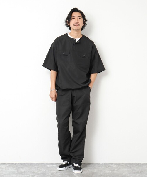 TAION（タイオン）の「【TAION/タイオン】ノンダウン ミリタリー ヘンリーネックカットソー 25SS（Tシャツ/カットソー・メンズ・ダークネイビー/ブラック系その他/オリーブ/ブラック・M/L/XL）」の17枚目の写真