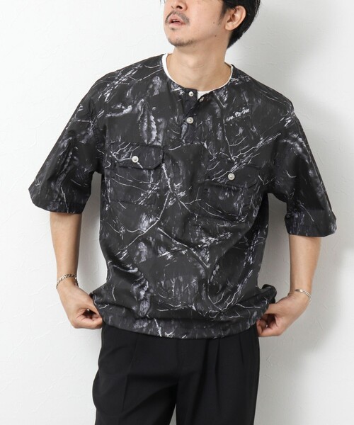 TAION（タイオン）の「【TAION/タイオン】ノンダウン ミリタリー ヘンリーネックカットソー 25SS（Tシャツ/カットソー・メンズ・ダークネイビー/ブラック系その他/オリーブ/ブラック・M/L/XL）」の19枚目の写真