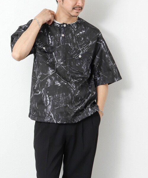 TAION（タイオン）の「【TAION/タイオン】ノンダウン ミリタリー ヘンリーネックカットソー 25SS（Tシャツ/カットソー・メンズ・ダークネイビー/ブラック系その他/オリーブ/ブラック・M/L/XL）」の21枚目の写真