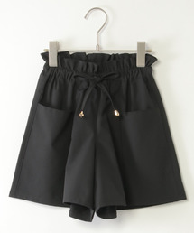 黒 キュロット サイド装飾付き 黒 キュロット サイド装飾付き ティアード キュロットスカート