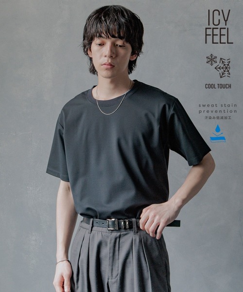 HARE(ハレ)の「【接触冷感 汗シミ低減】ICYポンチコンパクトカットソー(HARE)(Tシャツ/カットソー・メンズ・ブラック/ホワイト/ピンク・SMALL/MEDIUM)」の3枚目の写真