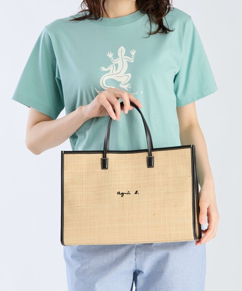 agnes b.（アニエスベー）の「ラフィア ミディアム トートバッグ WAX35