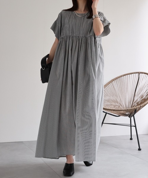 セール】＜sakishimatokyo premium＞ピンタック入り ストライプ