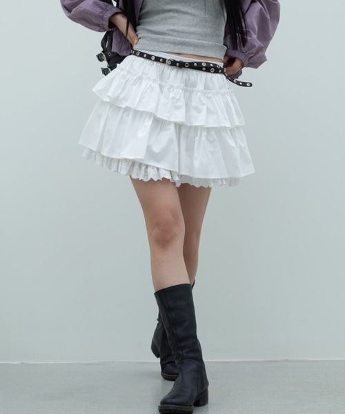 3.3 Field Trip （3.3フィールドトリップ）の「3.3 Field Trip／レースミニスカート（スカート・レディース・ブラック/アイボリー・FREE）」の7枚目の写真