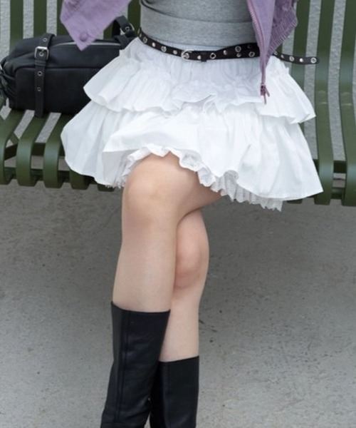 3.3 Field Trip （3.3フィールドトリップ）の「3.3 Field Trip／レースミニスカート（スカート・レディース・ブラック/アイボリー・FREE）」の10枚目の写真