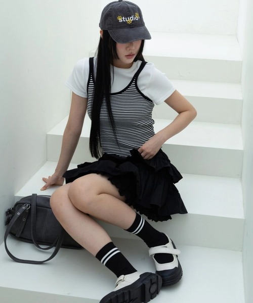 3.3 Field Trip （3.3フィールドトリップ）の「3.3 Field Trip／レースミニスカート（スカート・レディース・ブラック/アイボリー・FREE）」の13枚目の写真