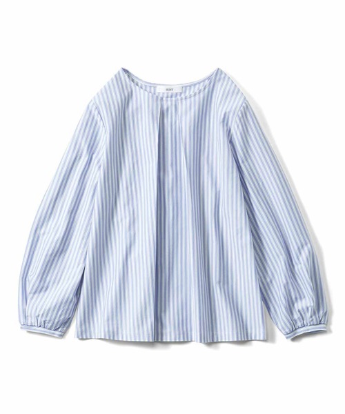 IEDIT(イディット)の「IEDIT Tシャツ感覚で着られるカットソーストライプブラウス(シャツ/ブラウス・レディース・グレー/ブルー・M/L/LL/3L/S)」の10枚目の写真