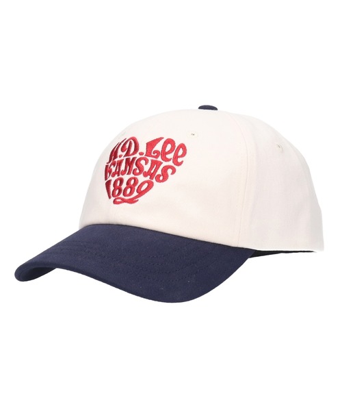 Lee(リー)の「Lee/リー キャップ COTTON TWILL ハートキャップ 251076605(キャップ・メンズ・アイボリー/ピンク/グリーン/チャコールグレー・FREE)」の2枚目の写真