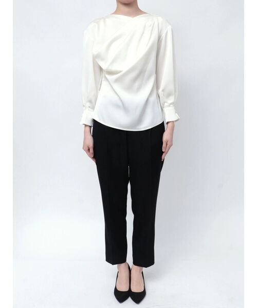ブラウス シャツ アシメタックドレープブラウス レディース TONAL ブラウス シャツ アシメタックドレープブラウス