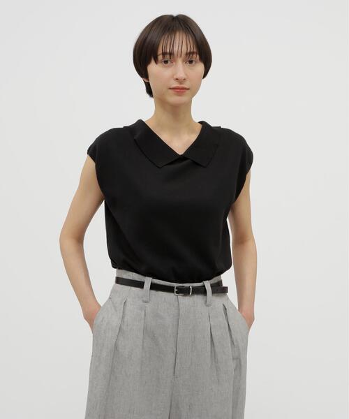 MARGARET HOWELL(マーガレットハウエル)の「FINE COTTON LINEN(ニット/セーター・レディース・ブルー/ブラック・2)」の2枚目の写真